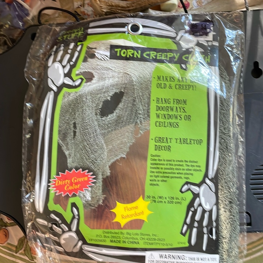Halloween torn creepy table cloth